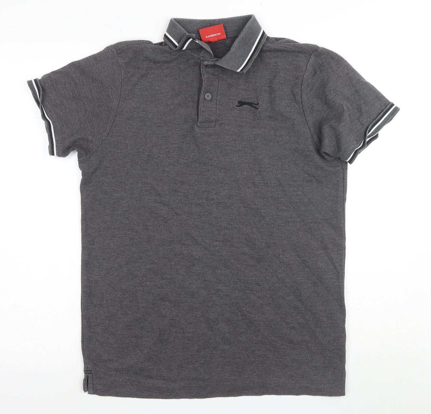 Slazenger Men's Grey Short Sleeve Polo Shirt Size S