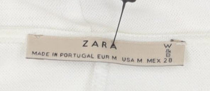Zara Women's White Artistic T-Shirt Size 12