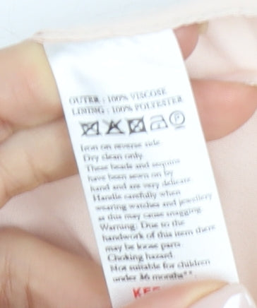 Monsoon Beige Sequin Sleeveless Party Dress 12-14