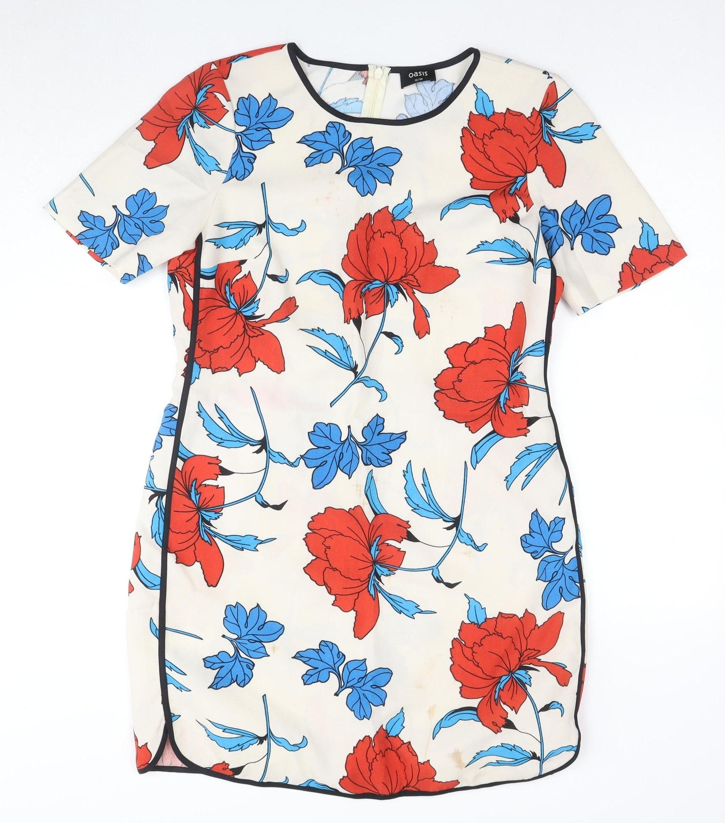 Oasis Women's Multicoloured Floral Shift Dress Size 12
