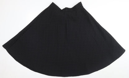 H&M Women's Black A-Line Midi Skirt, Size 12