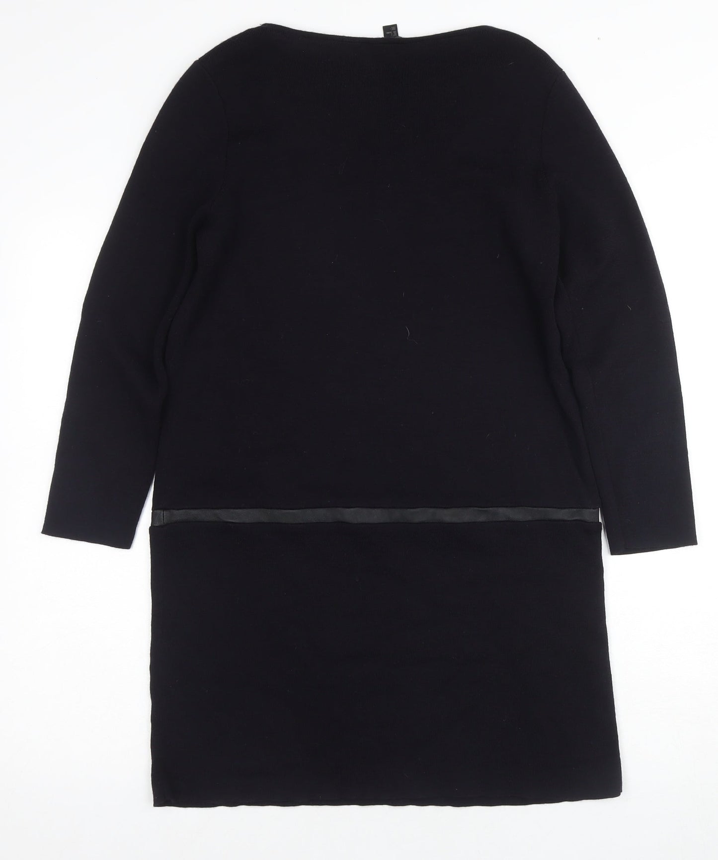 COS Women's Black Knit Shift Dress, Size 8, Knee Length