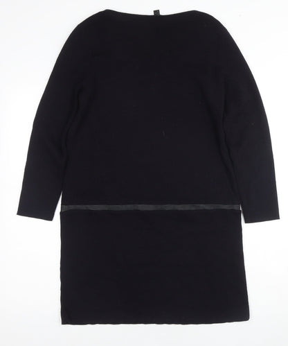 COS Women's Black Knit Shift Dress, Size 8, Knee Length