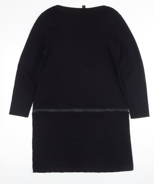 COS Women's Black Knit Shift Dress, Size 8, Knee Length