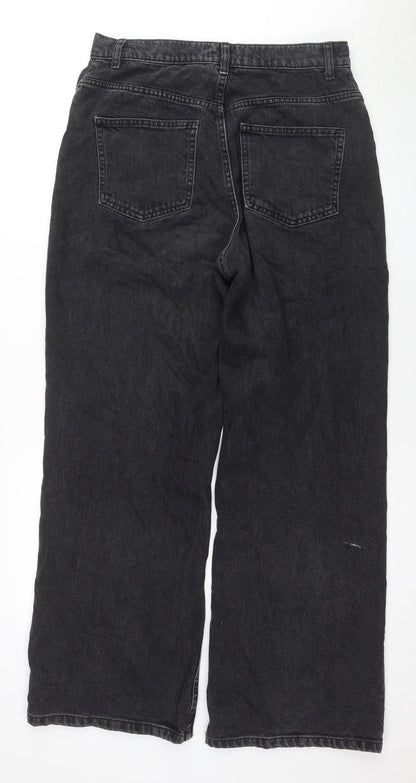 Unisex Adultss UK Size 30 ASOS DESIGN Regular Fit Straight Black Jeans