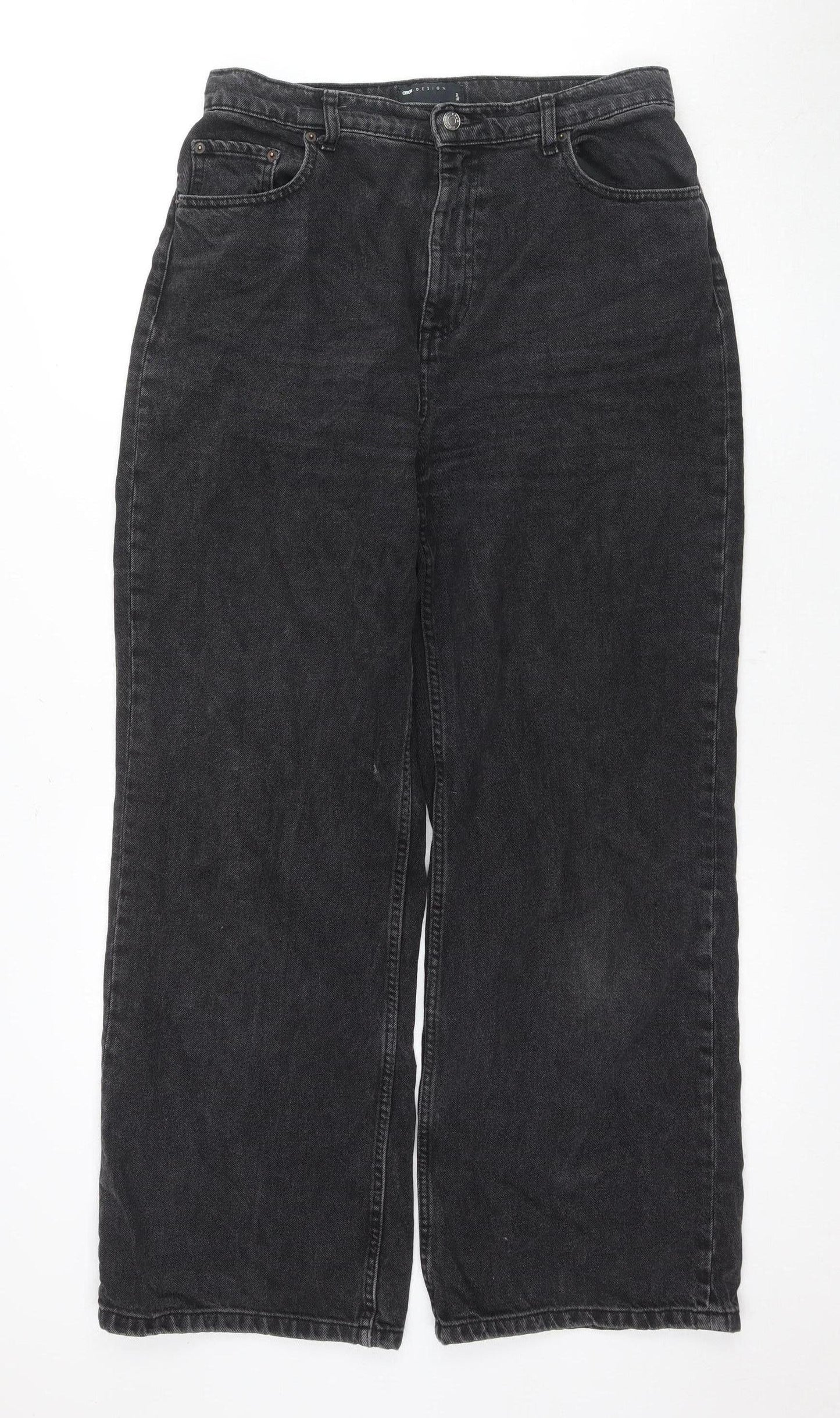 Unisex Adultss UK Size 30 ASOS DESIGN Regular Fit Straight Black Jeans