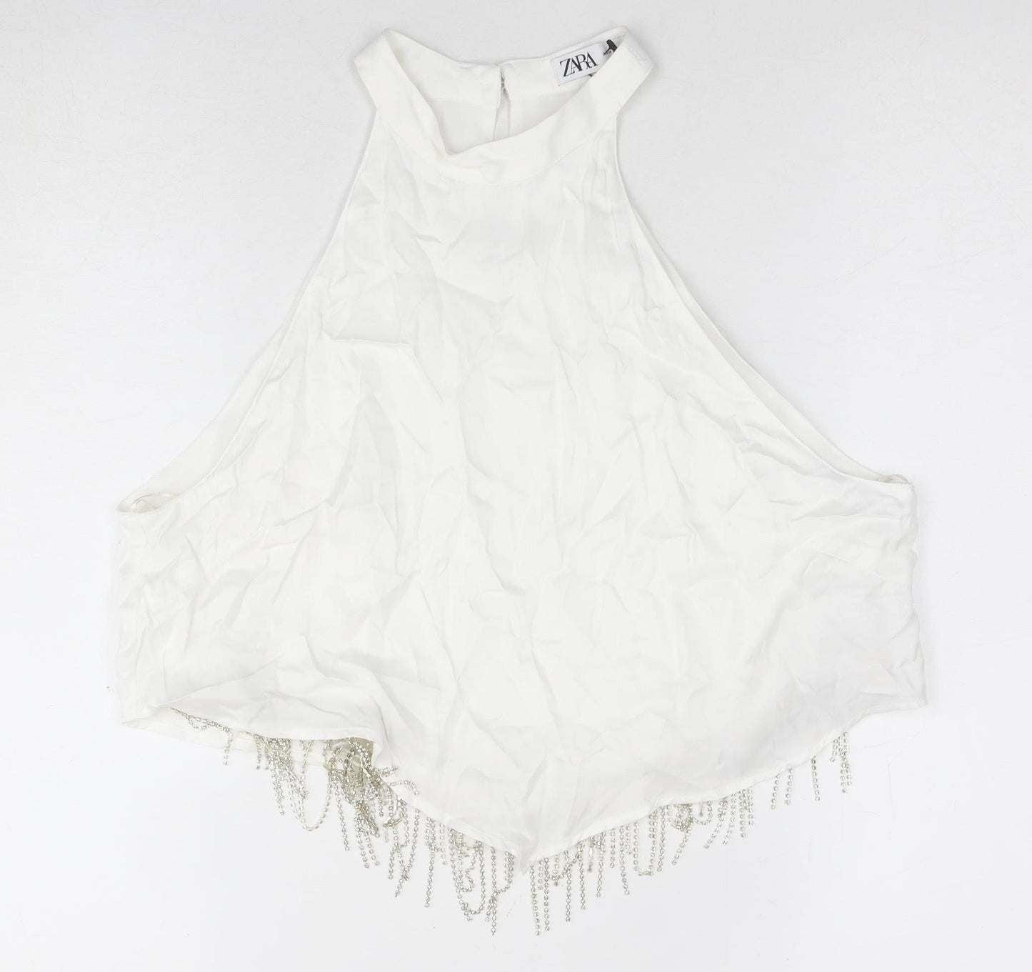 Womens UK Size S Zara White Camisole Blouse