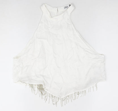 Womens UK Size S Zara White Camisole Blouse