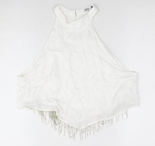 Womens UK Size S Zara White Camisole Blouse
