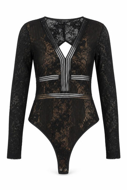 Womens UK Size 12 Quiz One-Piece Black Bodysuit