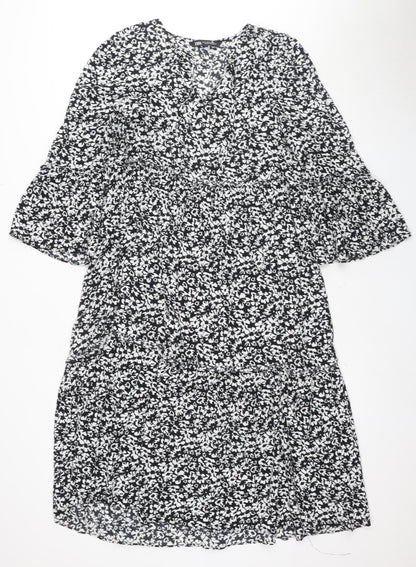 Zara Women’s Black Floral Dress in Size S