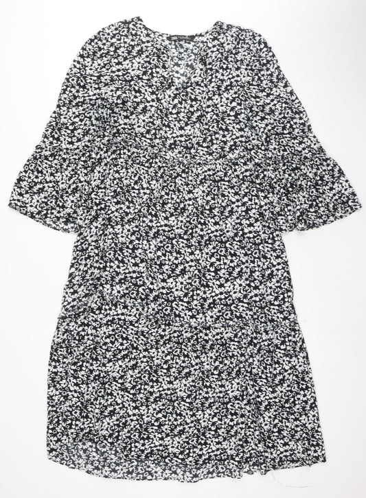 Zara Women’s Black Floral Dress in Size S