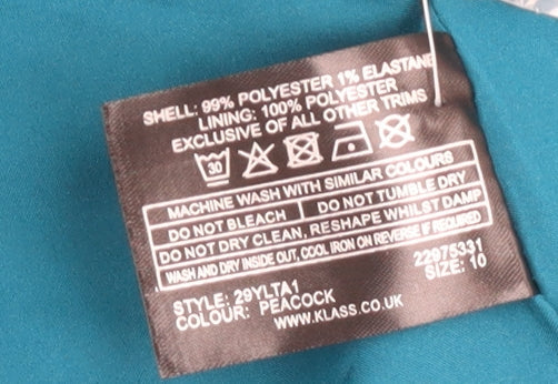 Klass Women's Green Blazer Size 10 with Button Accents