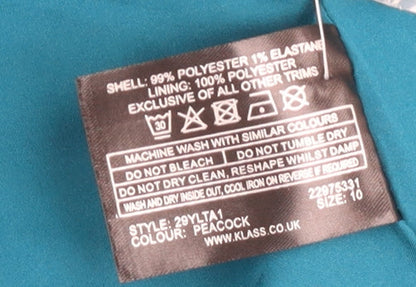 Klass Women's Green Blazer Size 10 with Button Accents