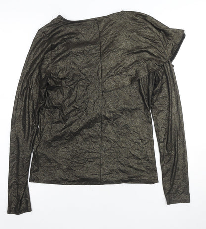 Womens UK Size 10 Karen Millen Gold Wrap Blouse