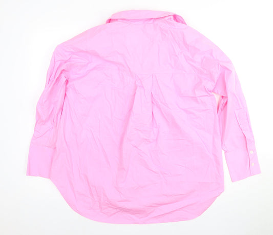 Zara Women's Pink Collared Shirt Dress XS