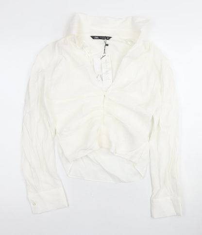 Womens UK Size M Zara White Basic Blouse