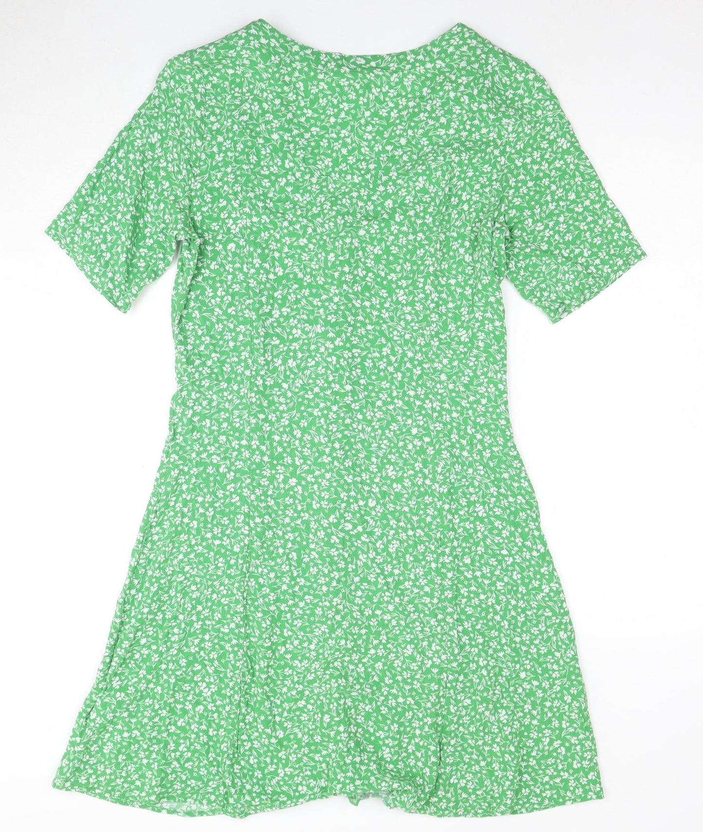 Monki Women's Green Floral A-Line Dress S