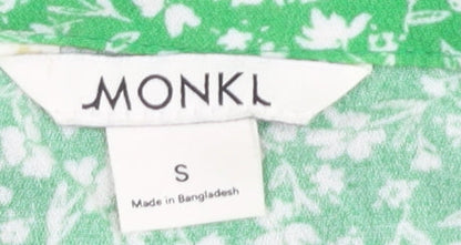 Monki Women's Green Floral A-Line Dress S