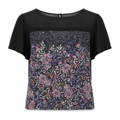 Womens UK Size 18 Monsoon Black Cropped Blouse