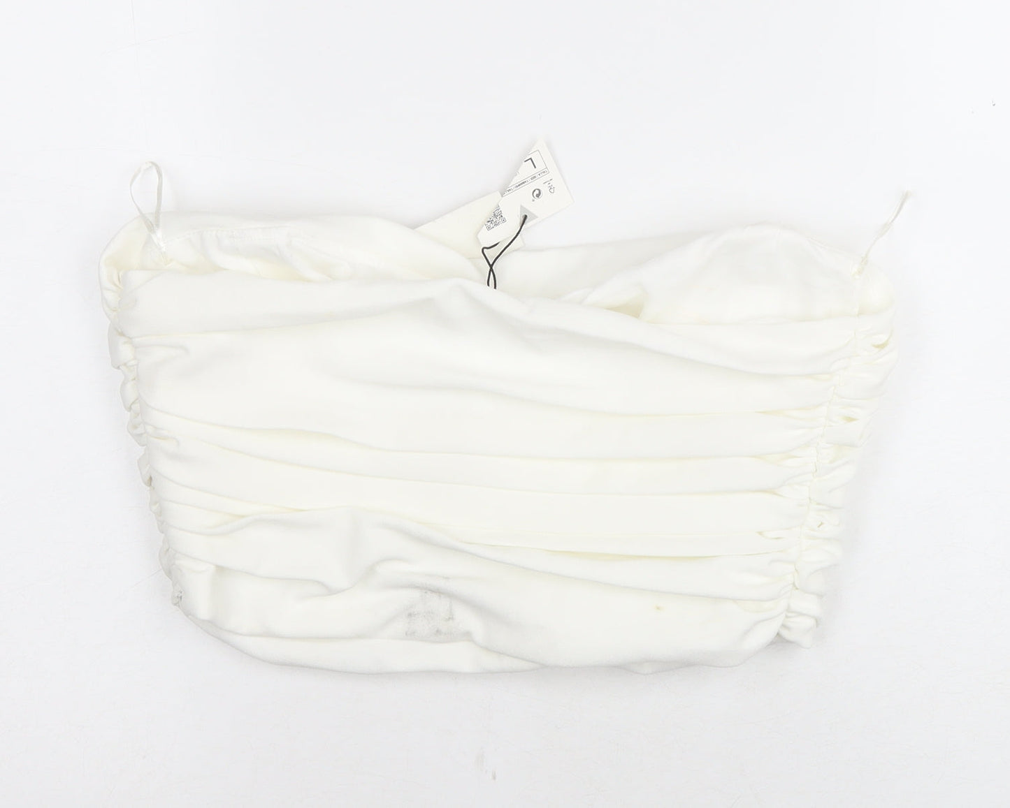 Womens UK Size L Zara White Cropped Blouse