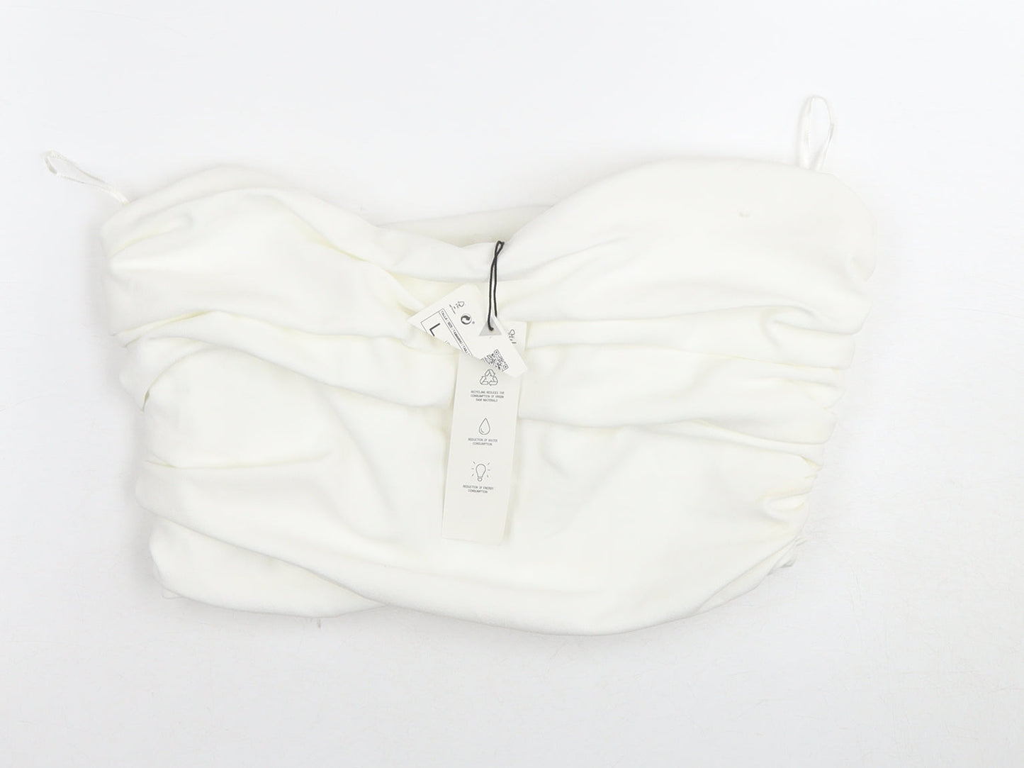 Womens UK Size L Zara White Cropped Blouse
