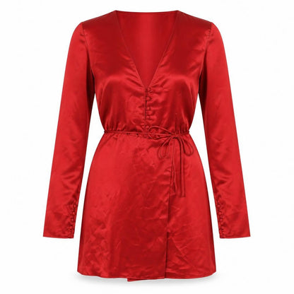Zara Women's Red V-Neck Jacket Dress Size XS