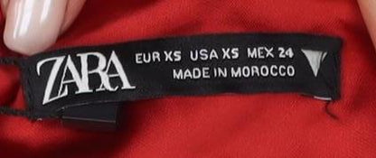 Zara Women's Red V-Neck Jacket Dress Size XS