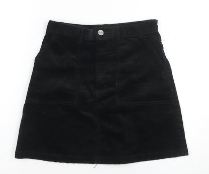 Monki Women's Black Corduroy Skirt - Size 6