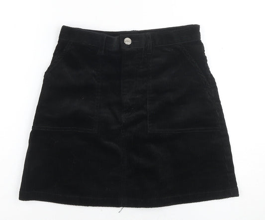 Monki Women's Black Corduroy Skirt - Size 6