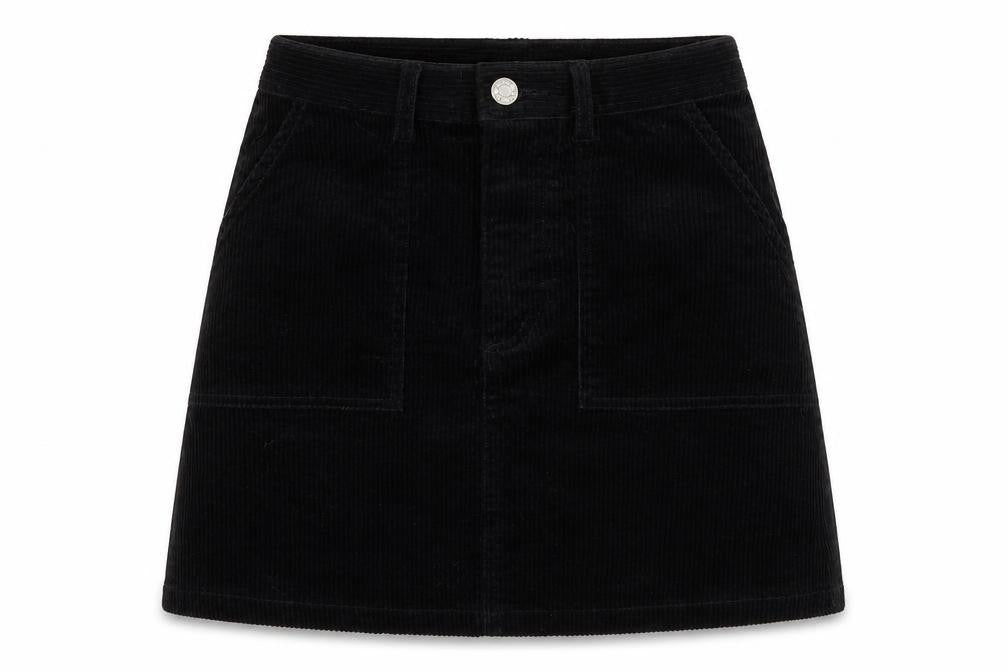 Monki Women's Black Corduroy Skirt - Size 6