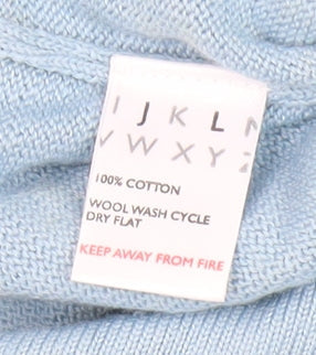 Marks and Spencer Men's Blue Cotton Vest M V-Neck Casual