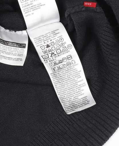 Levi's Men's Black Slim V-Neck Jumper, Size S