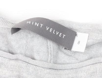 Womens UK Size 8 Mint Velvet Grey Pullover Jumper