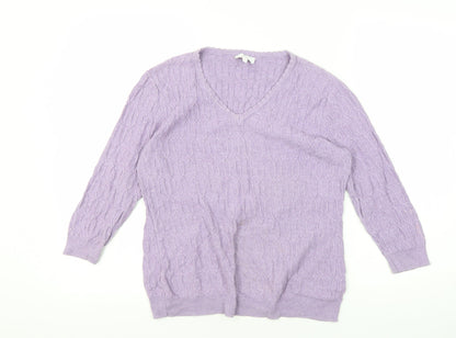 Womens UK Size S CC Purple Pullover Jumper