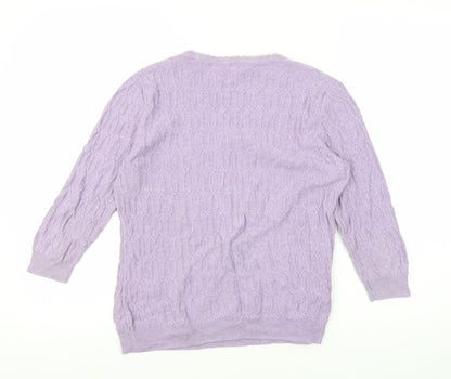 Womens UK Size S CC Purple Pullover Jumper
