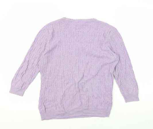 Womens UK Size S CC Purple Pullover Jumper
