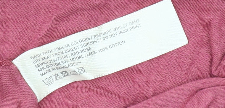 FatFace Women's Red Blouse, Size 12, Crochet Accents