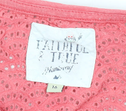 Womens UK Size 16 Faithful & True Pink Camisole Tank