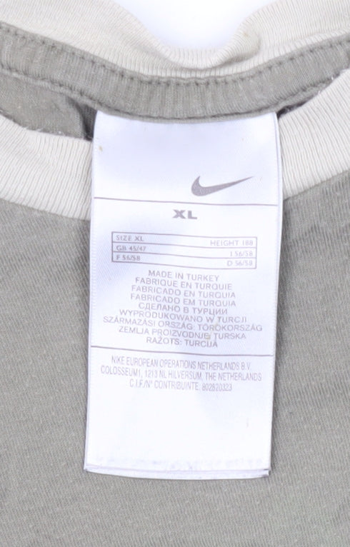 Nike Men's Beige XL Basic T-Shirt, Gym & Training