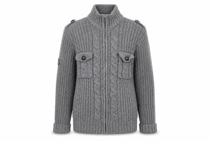 Mens UK Size L Peter Werth Grey Full Zip Jumper