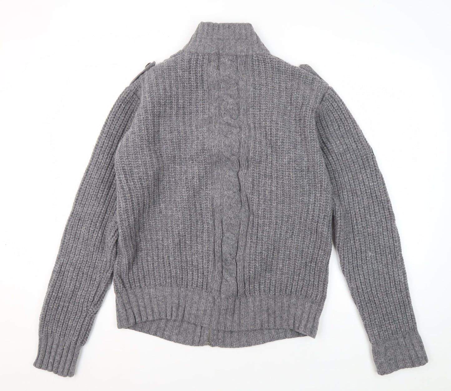 Peter Werth Grey Wool Full Zip Men's Jumper L