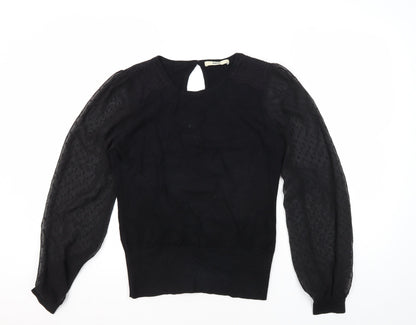 Womens UK Size S Oasis Black Basic Blouse