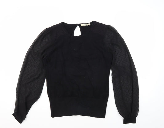 Womens UK Size S Oasis Black Basic Blouse