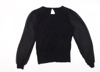 Womens UK Size S Oasis Black Basic Blouse
