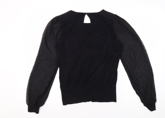 Womens UK Size S Oasis Black Basic Blouse