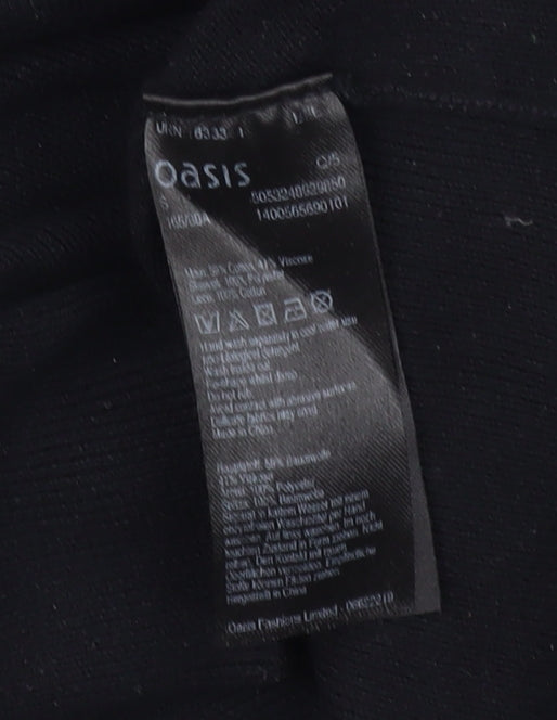 Womens UK Size S Oasis Black Basic Blouse