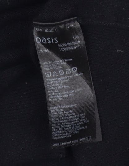 Womens UK Size S Oasis Black Basic Blouse