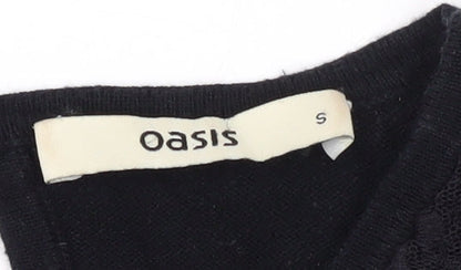 Womens UK Size S Oasis Black Basic Blouse