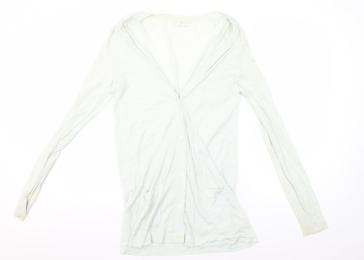 Gap Women's Ivory V-Neck Cardigan, M, Button Accents